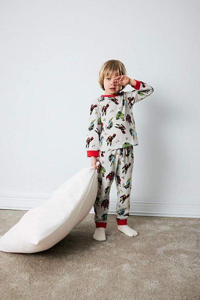 DeFacto New Season Baby Boy Marvel Comics Pajama Set Long Sleeve Combed Cotton Top Elastic Waist