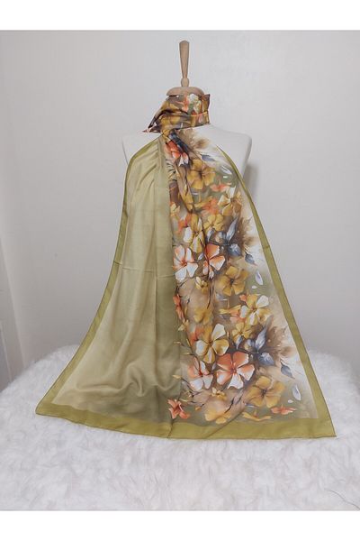 REMOMODA Model floral de șal din bumbac moale