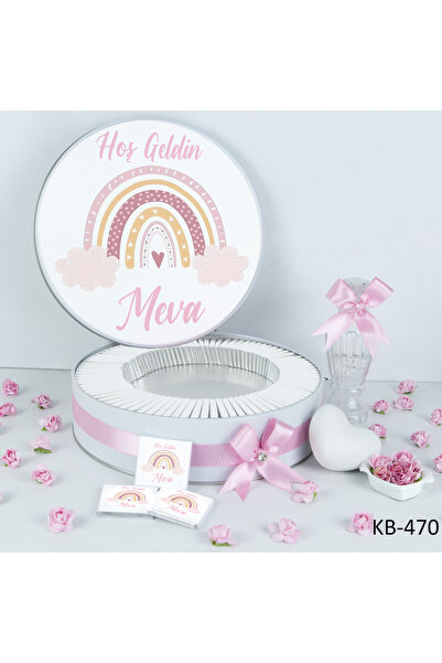 ARY Hediyelik 100 Adet İsme Özel Renkli Gökkuşaklı Kız Bebek Çikolatası