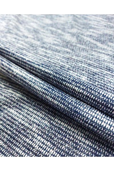 Kumaş Parça Navy Blue Bone Colors Glitter Πλεκτό (Πλάτος 160 cm x Μήκος 195 cm)
