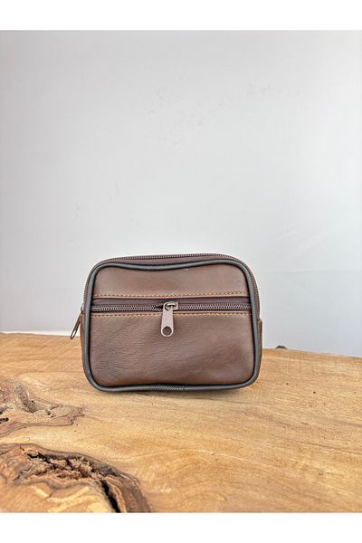 özdemirler deri Large Size 2-Eye Leather Belt Holder, Genuine Leather Belt Wallet, Coin Purse, Belt Bag