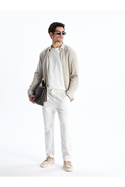 LC Waikiki Standard Mold Linen Look Men's Pleated Trousers