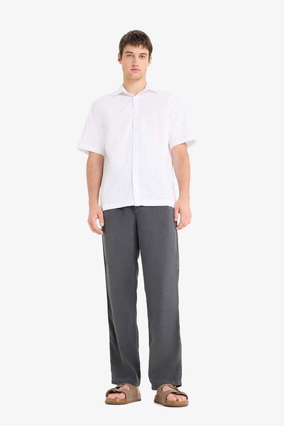 DeFacto New Season 100% Cotton Regular Fit Jacquard Short Sleeve Shirt