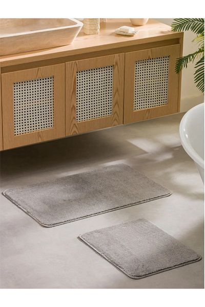 LC Waikiki Lcw Home Anthracite Bath Mat Set of 2