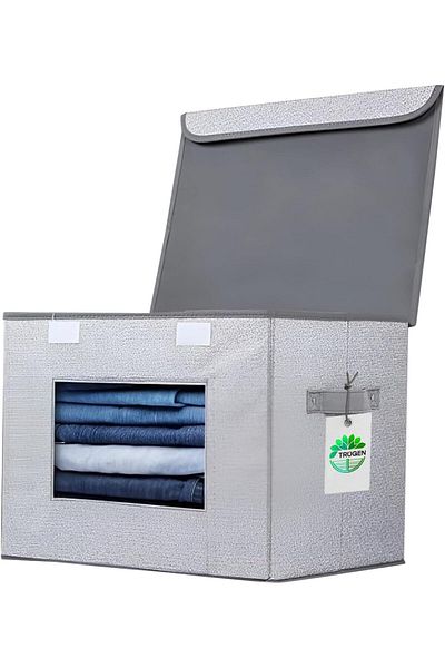 NEXIFY Foldable Clothes Organizer Storage Box with Clear Window & Handles