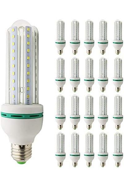 Generic 20pcs E27 U-shaped Spiral LED Bulbs, 12W (Replaces 100W), Cool White, 6000K