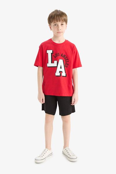 DeFacto New Season Men's 2-Piece Set Printed Short Sleeve T-Shirt Shorts