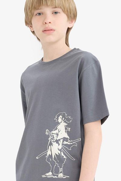 DeFacto New Season Boy's Crew Neck Printed Short Sleeve T-Shirt