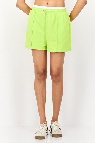Esprit Women Solid Drawstring Basic Shorts, Lime