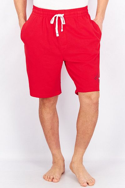Tommy Hilfiger Men Drawstring Graphic Print Sleepwear Shorts, Red