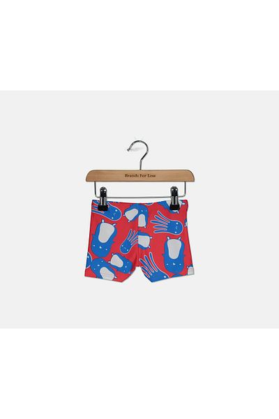 SPEEDO شورت سباحة للأولاد الصغار، أحمر
