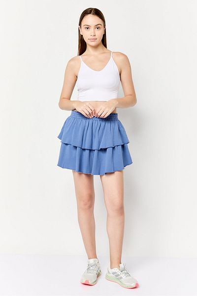 aerie Women Solid Mini Skirt, Blue