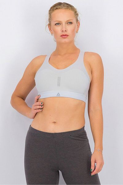 Reebok حمالة صدر رياضية نسائية مبطنة خفيفة الوزن Pure Move باللون الرمادي