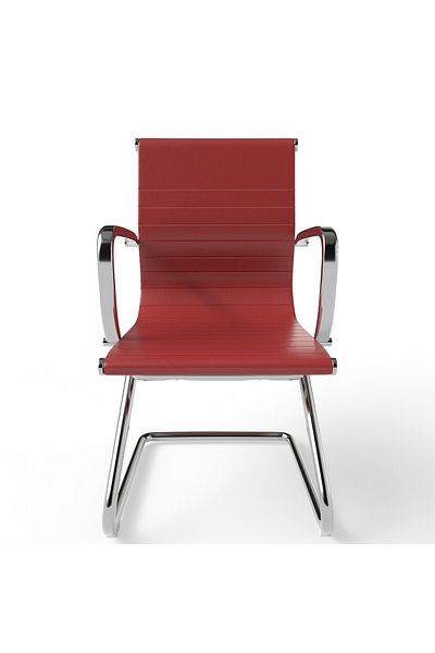 Mahmayi Modern UL UT-C031V Visitor Chair Ergonomic PU Chair with Fixed Armrest - Maroon