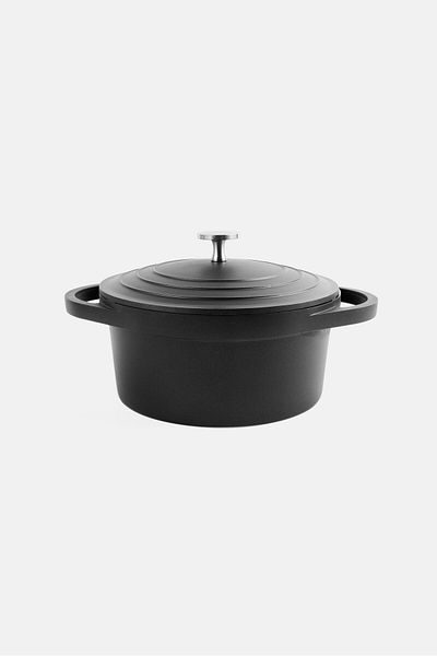 Catherine Malandrino Non Stick Coating Cast Aluminium Casserole 7,38 L, Black