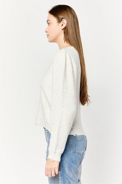 aerie Women Crew Neck Textured Sweaters, Light Grey