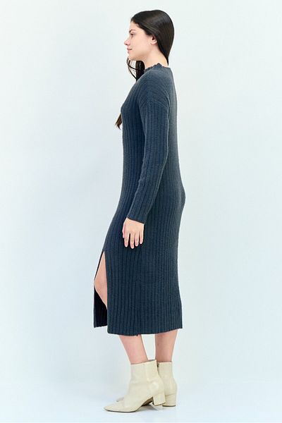aerie Women Textured Midi Dress, Charcoal
