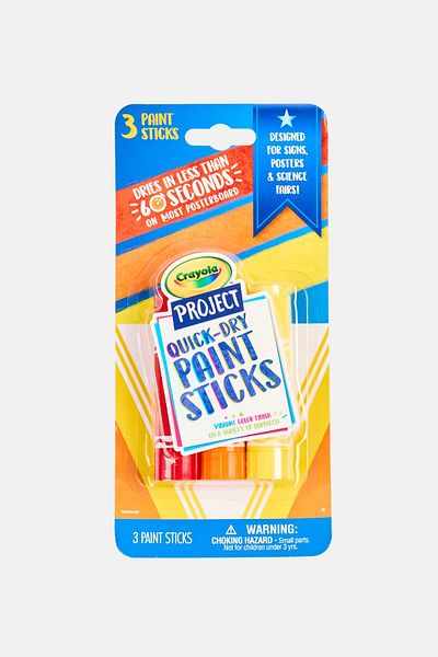 Crayola 3 Pcs Project Quick Dry Paint Sticks
