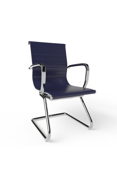 Mahmayi Modern UL UT-C031V Visitor Chair Ergonomic PU Chair with Fixed Armrest - Blue