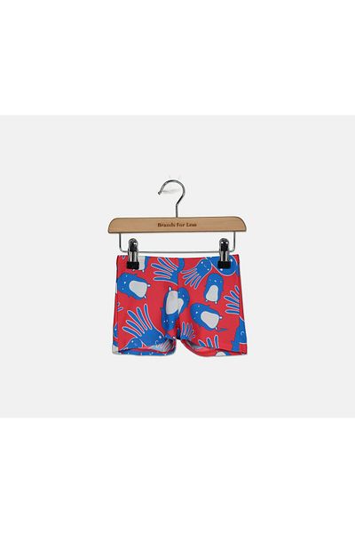 SPEEDO شورت سباحة للأولاد الصغار، أحمر