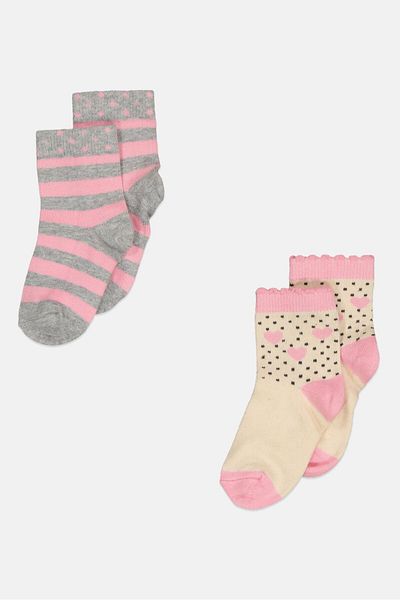 MOTHERCARE Toddlers Girl 2 Pairs Allover Printed Socks, Multicolor