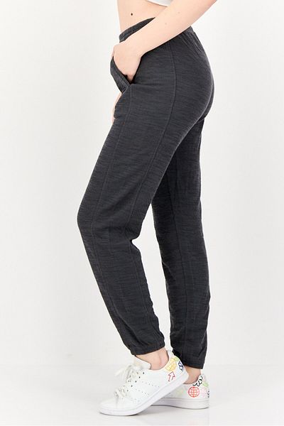 aerie Women Regular Fit Textured Sweatpants, Dark Grey