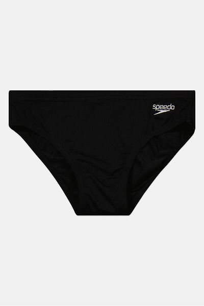 SPEEDO Kids Boy Drawstring Embroidered Logo Swim Brief, Black