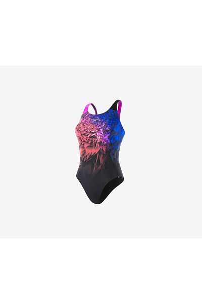 SPEEDO Women Digital Powerback Swimsuit, Black Combo