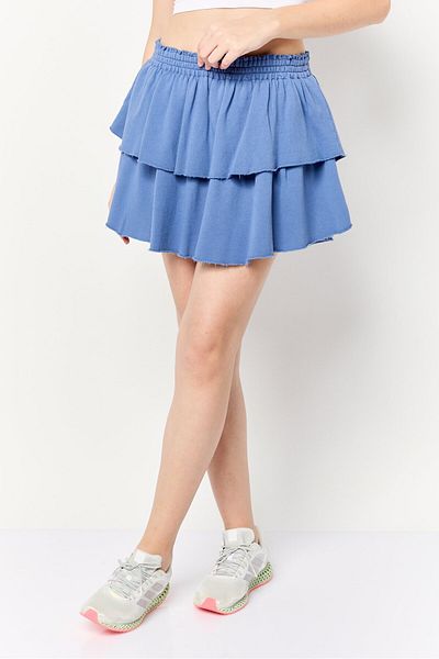 aerie Women Solid Mini Skirt, Blue