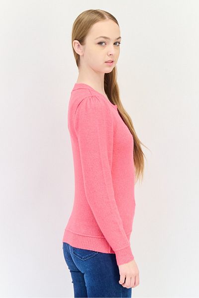 aerie Women Crew Neck Knitted Sweater, Pink