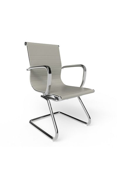 Mahmayi Modern UL UT-C031V Visitor Chair Ergonomic PU Chair with Fixed Armrest - Grey