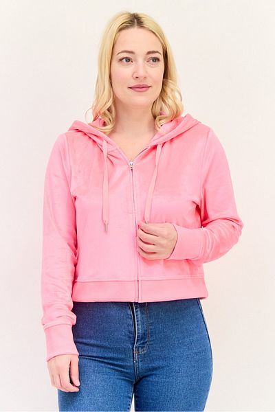 aerie Women Hooded Plain Long Sleeve Sweatshirts, Pink