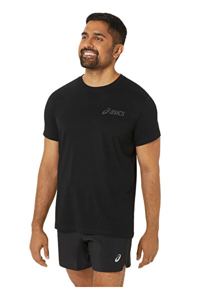 Asics 2031E659-001 ASICS CHEST LOGO SS TE Siyah Erkek Yuvarlak Yaka Normal Ka...