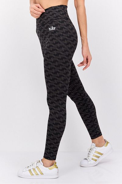 Nike Women Sportswear Fit Brand Logo Training Legging, Black/Grey