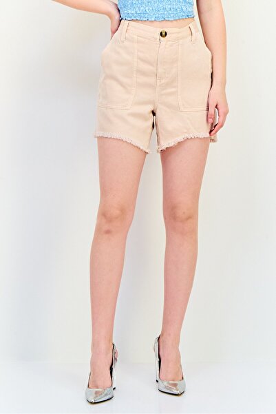 aerie شورت جينز سادة بقصّة عادية للنساء، وردي