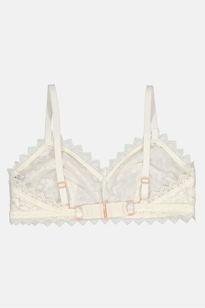 aerie Women Textured Lace Lightly Padded Bra, Off White