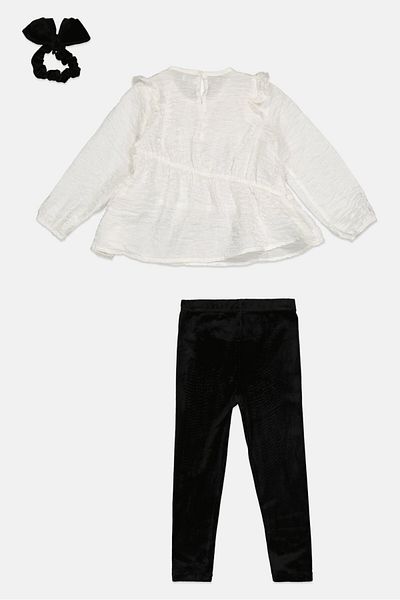Dkny Kids Girl 2 Pcs Textured Long Sleeves Top And Bottom, Multicolor