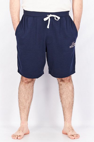 Tommy Hilfiger Men Brand Logo Drawstring Sleepwear Short, Navy