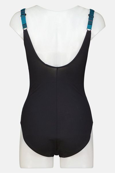 SPEEDO Women Sportswear Fit Sleeveless Bodysuit, Black Combo