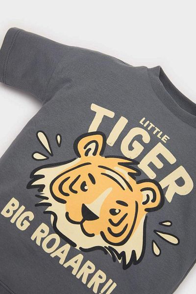 DeFacto New Season Baby Boy Tiger Printed Short Sleeve T-Shirt