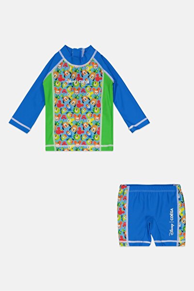 Coega Sunwear طقم ملابس سباحة مطبوع بالكامل للأولاد الصغار، مكون من بلوزة وشو...