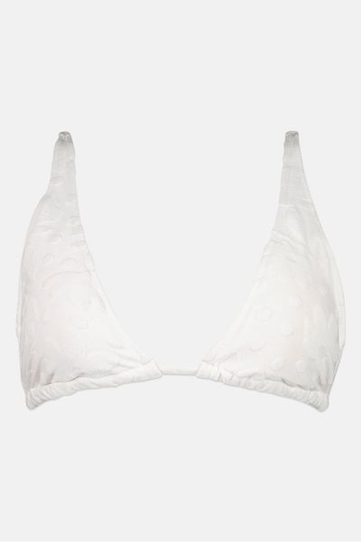 aerie Women Floral Print Padded Bikini Top, White