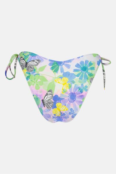 aerie Women Floral Pattern Pull On Bikini Bottom, Multicolor