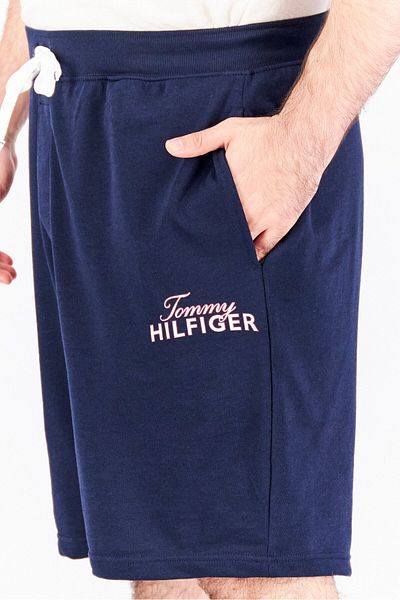 Tommy Hilfiger Men Brand Logo Drawstring Sleepwear Short, Navy