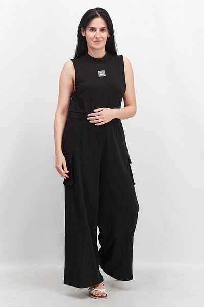 Puma Women Sportswear Fit Sleeveless Brand Logo Jumpsuits, Black