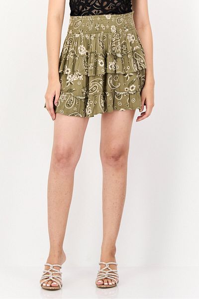 aerie Women Allover Print Mini Skirt, Multicolor