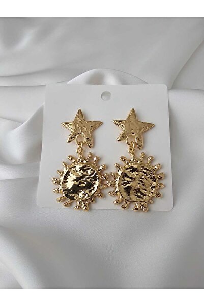 Zivazer Store Women's Steel Tarnish Sun Detailed Earrings