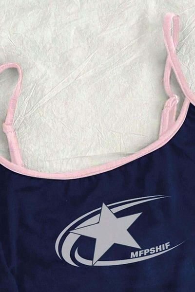 Köstebek Cosmos Star Graphic Y2K Tank Top