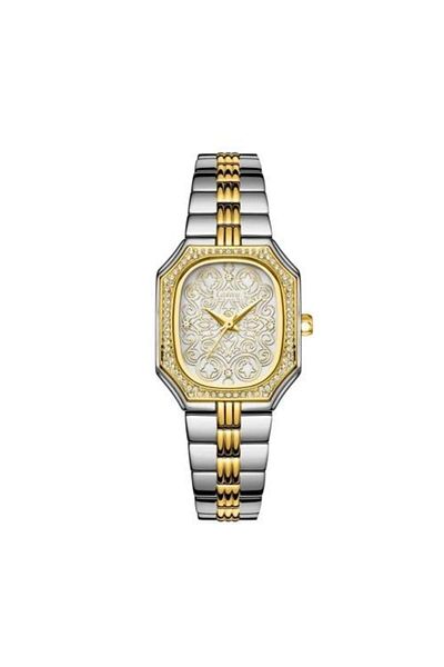 catera Caterra Women's Watch with Arabic Motifs in Silver and Gold Color and White Dial