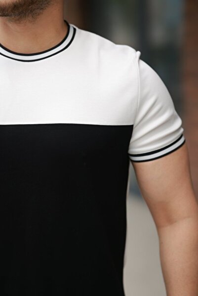 JANES Ανδρικό κοντομάνικο μπλουζάκι με κομμένο χρώμα